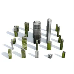 Ruined buildings  collection 3D model