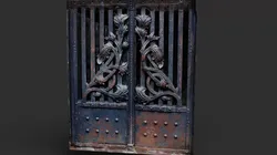 ruined iron rusty metal doors PBR photogrammetry Low-poly 3D model
