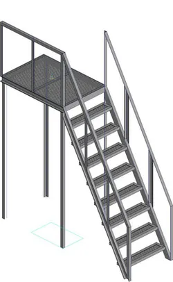 Stairs with a landing