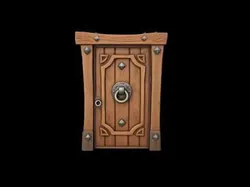 Stylized Medieval Wooden Door 3D Model - AI Low-poly 3D model