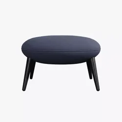 Swoon Ottoman-black lacquered Low-poly 3D model
