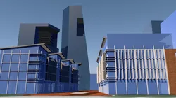 Urban highrise building ancillary building commercial building 3D model