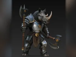 مجاني Sculptures & Artworks STL تنزيل - the fighting rhino - Толя Сахар