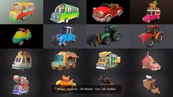 Asset - Cartoon - 3D Model - Car 3D Model Pack
