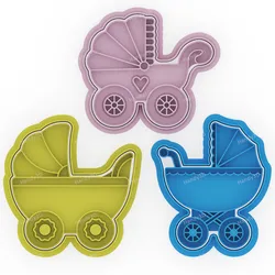 Baby Stroller Cookie Cutter Set - 3 Unique Designs (8cm)
