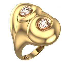 Bold Honeycomb Twist Ring- Lightweight 3D Printable Model-R7-05