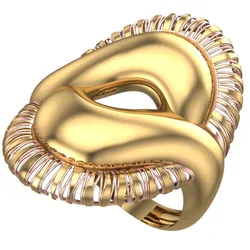 Bold Honeycomb Twist Ring- Lightweight 3D Printable Model-R7-08