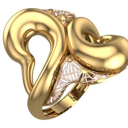 Bold Honeycomb Twist Ring- Lightweight 3D Printable Model-R7-10