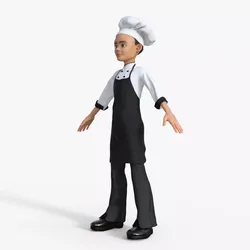 Cartoon Chef Rigged 3D model