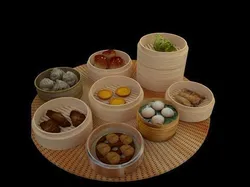 Chinese  dim sum bamboo steamer  3D model