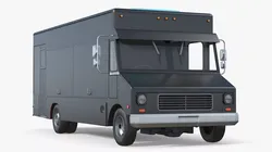 Fast Food Delivery Vehicle Black Simplified 3D model
