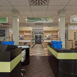 Grocery Store With Range of Products 3D model