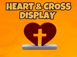 Heart & Cross Decor – Faith Display - Free 3D Print Model
