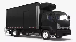 Heavy Duty Cargo Truck Transporter Black Simplified 3D model
