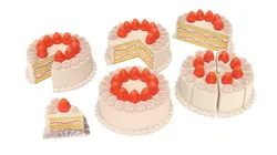 Kissaten Japanese Cafe - Strawberry Cake Set 3D model