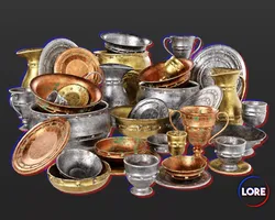 Medieval Collection Treasure Kitchenware 3D Model Pack