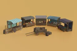 Medieval Market Pack Low-poly 3D model