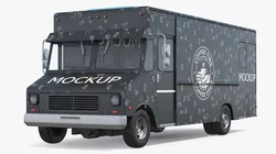 Mobile Coffee Truck Template Simplified 3D model