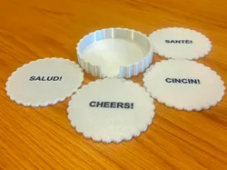Multilingual Cheers Coasters - Free 3D Print Model