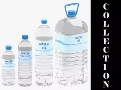 4 Water Bottles Collection  3D model