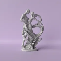 Abstract Lovers – Embrace of Two Souls
