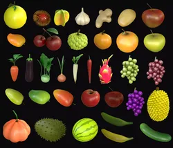 Asset - Cartoons - Food - Fruits 3D model