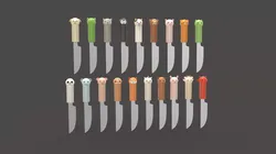Cartoon Knifes Pack 01 Low-poly 3D model