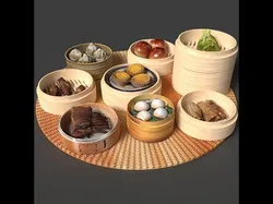 Chinese  dim sum bamboo steamer  3D model