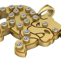 Elephant Pendant  Gold Animal  3d printable model