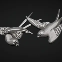 Flying birds bas relief 3D Model