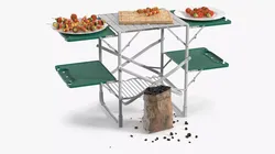 Folding Grill Table with Cutting Board and Charcoal Starter 3D model