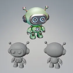 Green Robot – Friendly Sci-Fi Robot STL 3D Print Model