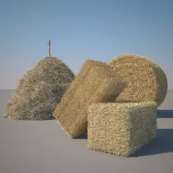 Hay Collection pile of grass with cross on top 3D model