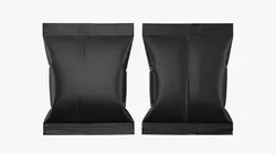 Matte Black Snack Pillow Pack Flowpack Mockup 05 3D model