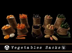 Medieval Vegetable Food Sacks 3D Model Pack