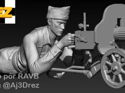 NATIONALIST SOLDIERS WITH MACHINE GUNS MAXIM CIVIL WAR SPAIN