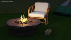 Outdoor Garden Fire Pit with Armchair 3D model