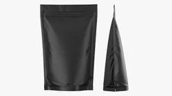 Realistic Matte Black Stand-Up Pouch Mockup 3D model