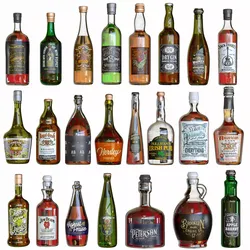 StrongAlcohol liquor bottles 3D model