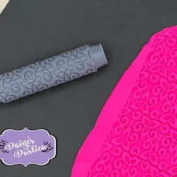 Triquetra Negative & Raised Swirl Celtic Scrollwork Filigree Repeating Pattern Texture Roller | Polymer Clay Fondant Cookie Dough Tools | Earring & Jewelry Makers