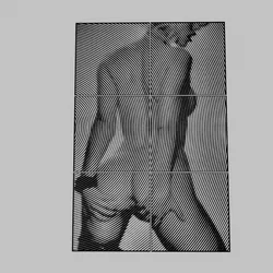 WALL ART - a blonde blonde with a big ass posing on the floor