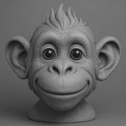 3D Printable Monkey Troll Head – STL File, Cartoon Style
