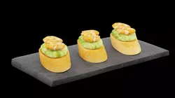 Avocado Shrimp Crostini  Low-poly 3D model