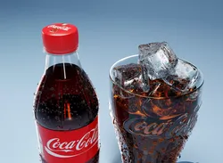 Coca Cola bottle and glass 3D model