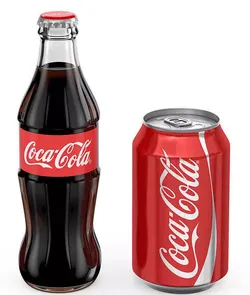Coca-Cola bottle of coca cola and can 3D model