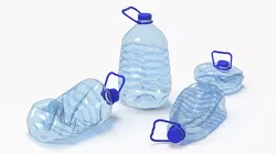 Crushed Plastic Water Bottle 5 Liter Set Blue 3D model