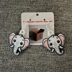 Elephant Earrings or Keychain
