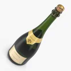French Champagne Bottle Generic Foil Top Removed 3D model