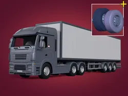 Generic Large Container - Refrigerator Semi Trailer Truck 3D model