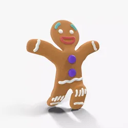 Gingerbread Man Rigged Low-poly 3D model